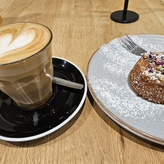 Latte with Orange & Almond Cake