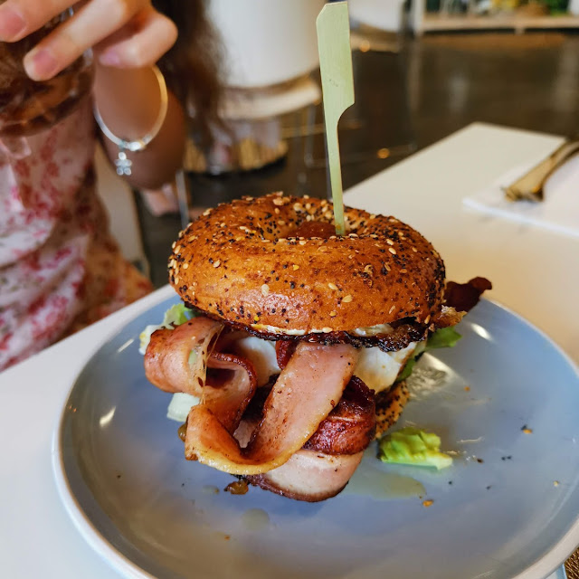 Eggs and Bacon Burger