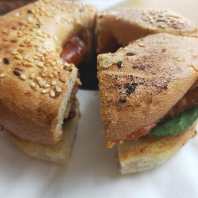 Chicken Schnitzel Bagel Toasted