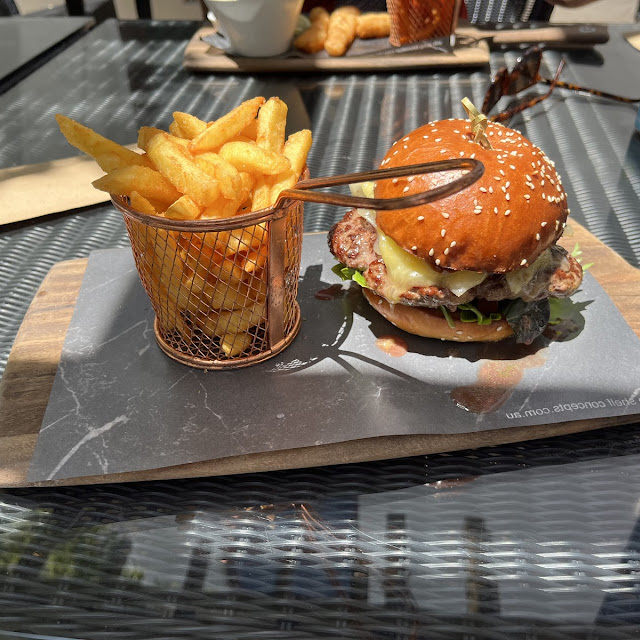 Beef Burger and Chips
