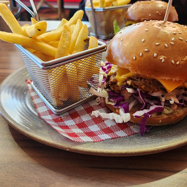 Pulled Pork Burger and Fries