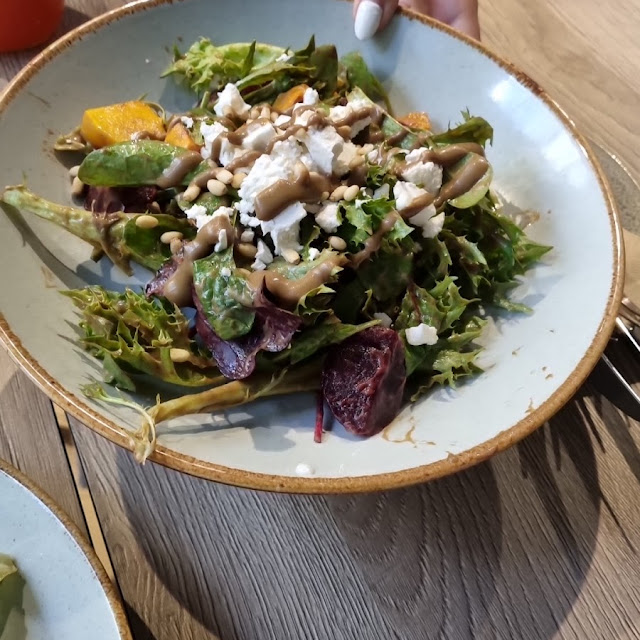 Feta Roasted Pumpkin Beetroot and Pine Nut