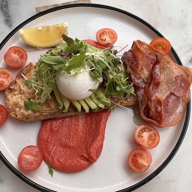 Beetroot Hummus Poached Eggs Avocado Toast